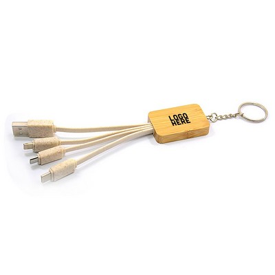 Multi-function Bamboo Charging Cable