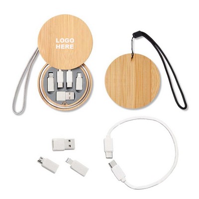 Round Multi USB Charging Adapter Cable Kit for Travel