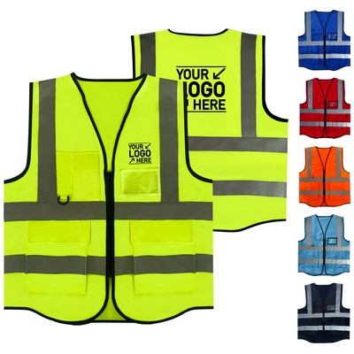 High Visibility Reflective Safety Vest with Pockets