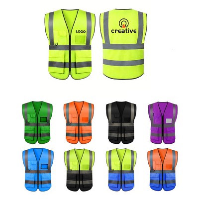 Multi-Pocket Reflective Work Vest