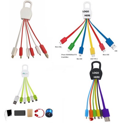 4-in-1 USB Charging Cable w/Carabiner