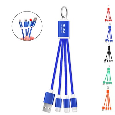 3" 1 Charging Cable W/Keychain