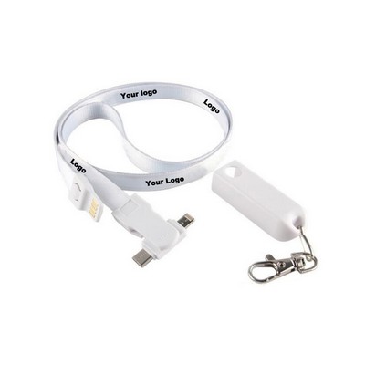 3" 1 Lanyard Cellphone USB Charging Cable