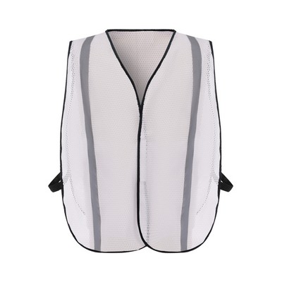 Economy White Mesh Safety Vest