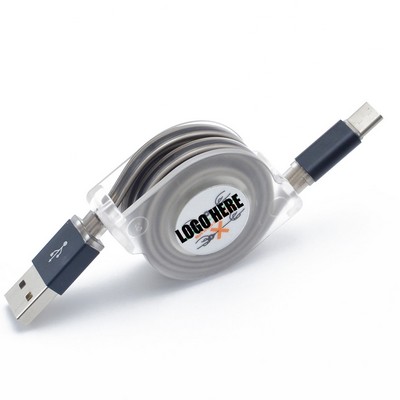 LED Light Retractable Data Cable
