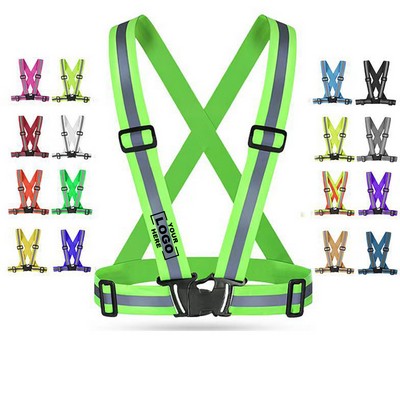 High Visibility Elastic Shoulder Straps Reflective Safety Vest