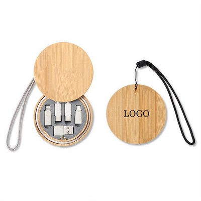 6-in-1 Multifunctional Charger Cable Bamboo Box