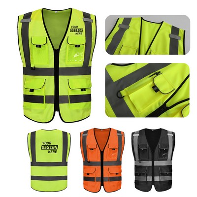 Custom Breathable Hi-Vis Safety Reflective Vest