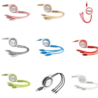 Retractable 3-in-1 Multi USB Charger Cable