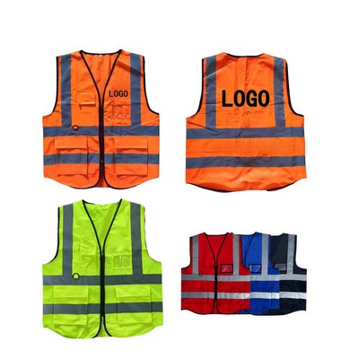 High Visibility Safety Vest With Reflective Strips