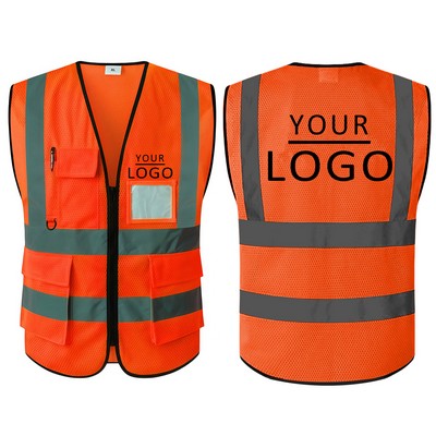 Class 2 Mesh Reflective Safety Vest W/ Pockets